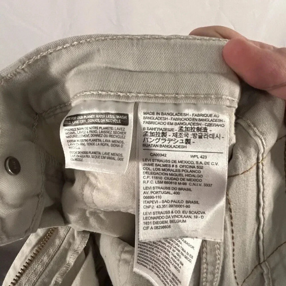 Levi's 502 Jeans 28x30 White Grey Cotton Blend Button Zip Pockets Strauss - Picture 11 of 11